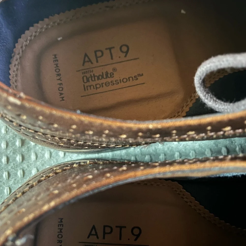 APT. 9 Men's Oxford Shoes Memory Foam In Soles Cognac Brown Sz 11